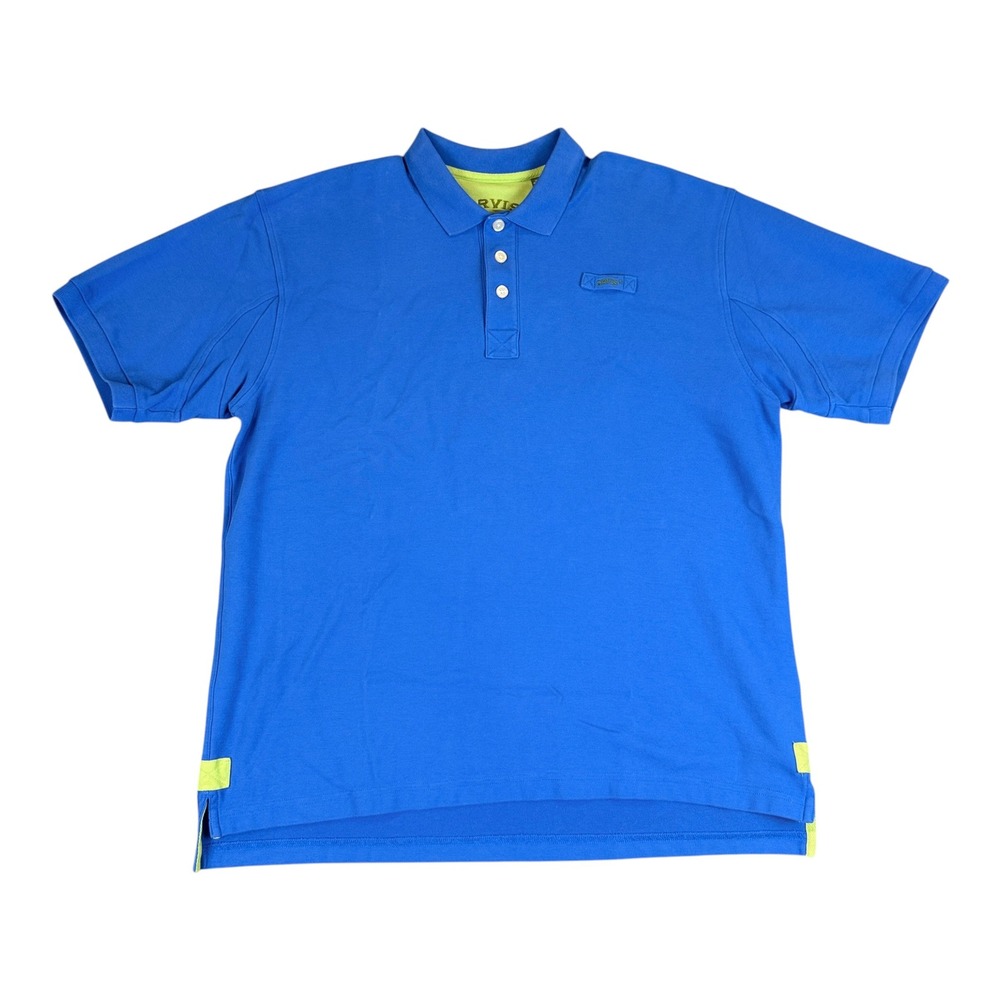 Orvis Polo Shirt Mens XL Tall Blue Short Sleeve Pique Outdoor Logo Heavyweight
